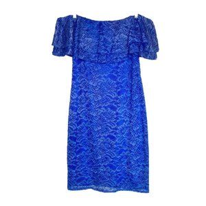 BOLD elements Dress Blue Women’s M Lace Cocktail Party Off the Shoulder